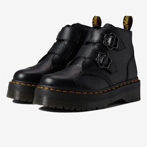 Dr. Martens Devon Flower Black Leather Boots